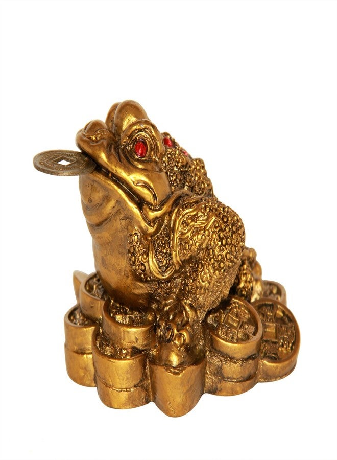 Vastu Art - Vastu Feng Shui Three Legged Frog with Coin for Good Luck Health Wealth Prosperity and Happiness Decoration Showpiece - Image 1
